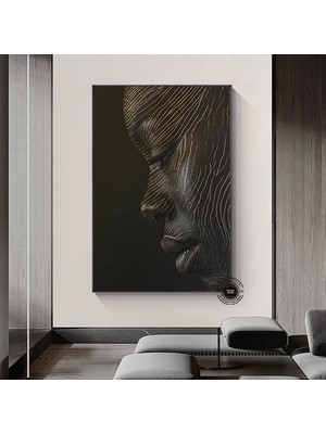 Siyah Kadın Portresi Afrikalı Sanat Kanvası, Renkli Soyut Kadın Baskısı, Büyük Boy Ev Dekoru