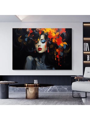 Banksy Kadın Kanvas Duvar Sanatı, Renkli Graffiti Kadın Kanvas Baskısı, Graffiti Kadın Duvar Dekoru