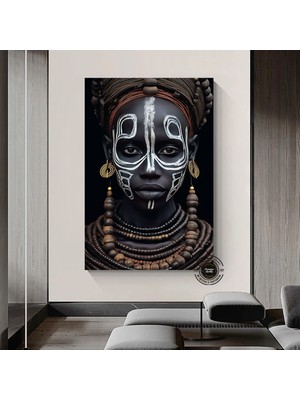 Afrika Kadın Portresi, Afrika Amerikan Kültürü, Afrika Kabilesi Duvar Sanatı