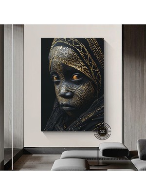 Siyah Çocuk Sanatı Baskısı; Afrika Duvar Sanatı Çok Renkli; Yatak Üstü Duvar Sanatı; Siyah Çocuk Sana