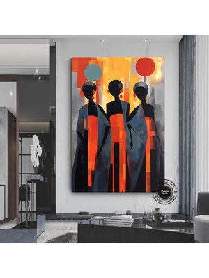 Afrika Kadın Portresi, Afro-Amerikan Kültürü, Afrika Kabilesi Duvar Sanatı, Yağlı Boya