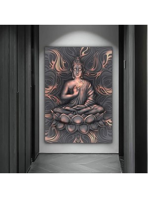 Buddha Kanvası, Asya Tarzı Meditasyon Duvar Sanatı, Çok Renkli Buddha Baskısı