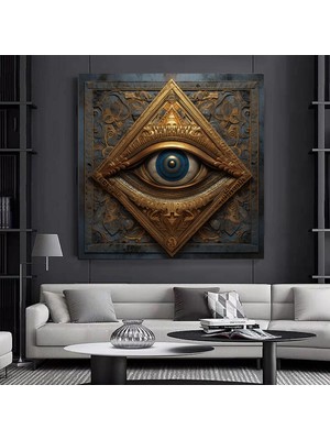 Ra’nın Gözü Kanvası, Antik Mısır Duvar Sanatı, Horus’un Gözü Kanvası, Büyülü Tılsım Dekoru