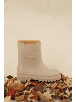 Tokıo Borreguito Igor Kız Çocuk Çizme Bej Renk PVC Malzeme Kışlık 24-34 Numara