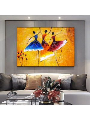 Renkli Sanat Eseri – Yağlı Boya Baskısı; Balerin Baskısı; Bale Sanatı Kanvas; Dans Sanatı; Afrikalı