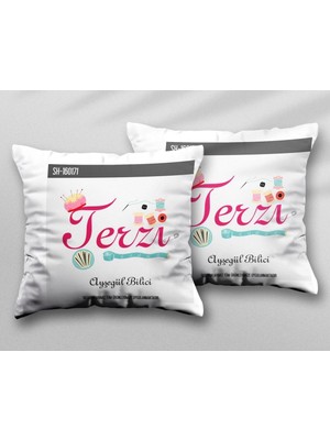 Kişiye Özel Terzi Ip Iki Adet Iki Tarafı Baskılı Yıkanabilir Yastık Kırlent Kılıfı
