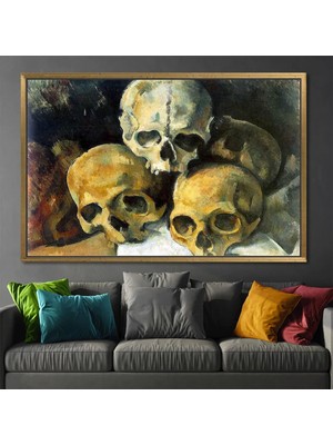 Paul Cézanne – Kafatasları Piramidi Tablosu – Ünlü Reprodüksiyon Sanatı