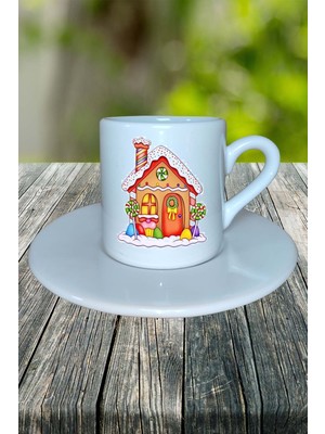 Yılbaşı  Baskılı Türk Kahvesi Fincanı Kişiye Özel Model 13