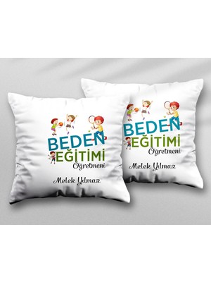 Kişiye Özel Beden Eğitimi Öğretmen Iki Tarafı Baskılı Yıkanabilir Yastık Kırlent Kılıfı
