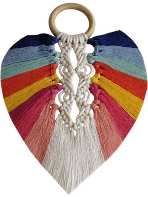 Yedi Çakra Renklerinde Yaprak Makrome Duvar Dekoru