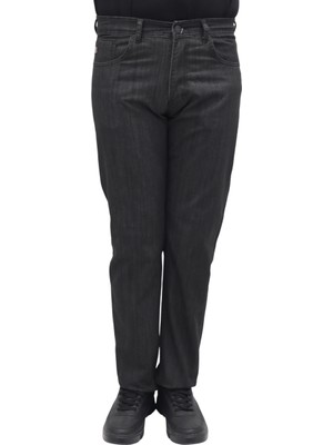 Hacker Fistan Store Erkek Füme Yüksek Bel Rahat Kesim Boru Paça Büyük Beden Jean Pantolon