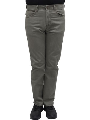 Hacker Fistan Store Erkek Yeşil Normal Bel Normal Kesim Boru Paça Büyük Beden Jean Pantolon