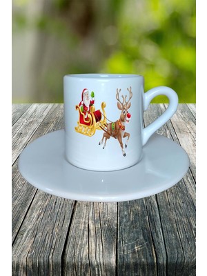 Yılbaşı  Baskılı Türk Kahvesi Fincanı Kişiye Özel Model 37