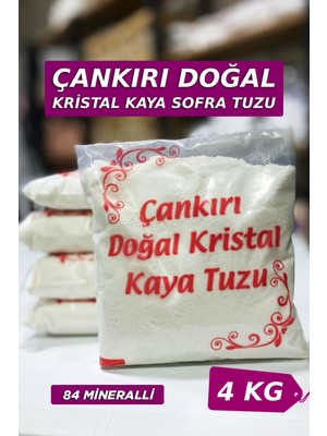 Taş Değirmende Öğütülmüş Doğal Çankırı Kristal Kaya Sofra Tuzu Toz (4 Kg) Mor Etiket