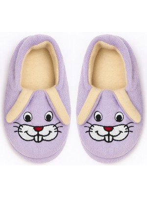 Tavşan Nakışlı, Sevimli, Kreş Ayakkabısı, Panduf, Ev Ayakkabısı, Kaymaz Tabanlı ve Pofuduk