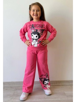 3-10 Yaş Kuromi Kız Eşofman Takım- 8173245 - Pembe