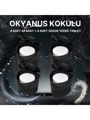 4 Adet 500 gr Nem Alıcılı ve Rutubet Giderici Aparat Üçgen Okyanus  (Tablet Dahil)