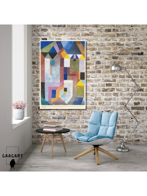 Tekli Dikey Kanvas Tablo Ünlü Eserler Paul Klee Paul Klee Colorful Architecture