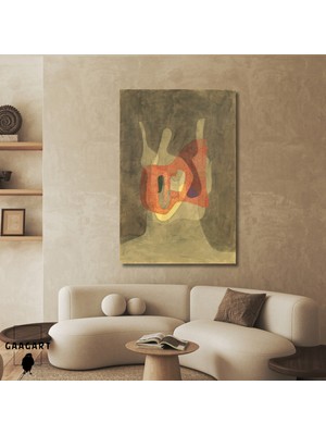 Tekli Dikey Kanvas Tablo Ünlü Eserler Paul Klee Schützerin