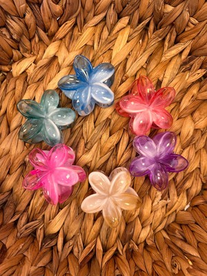 Şehrazat Handmade Tasarım 2 Li Lotus Şeffaf Küçük Boy Mandal Toka