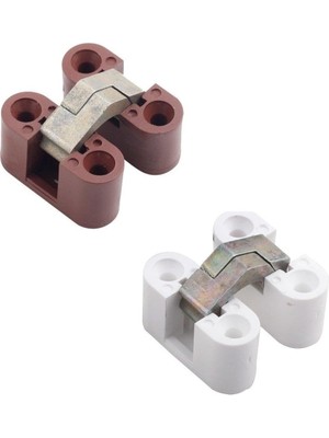 Hırdavat Plastik Oval Masa Menteşesi Zamak Gövde (2 Adet) Beyaz