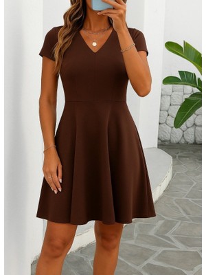 Ag Shoppings Kadın Kısa Kollu Kiloş Ithal Krep Elbise