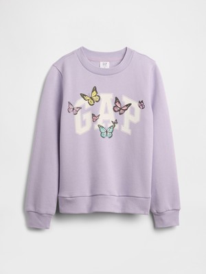 Gap Kız Çocuk Mor Gap Logo Sweatshirt