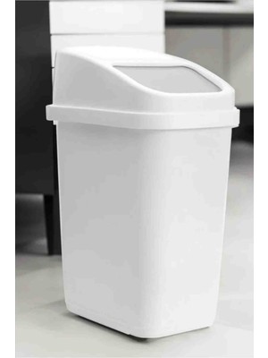 Pratik Kapaklı Beyaz Renk 10 Lt Hacimli Çöp Kovası Şık ve Modern Mutfak Ve Banyo İçin İdeal