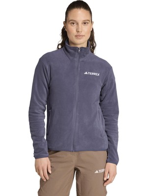 adidas MT Esseantials Full Zip Fleece Kadın Mor Dik Yaka Ceket