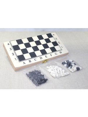 Ahşap Kutulu Satranç Tavla Seti Model 4