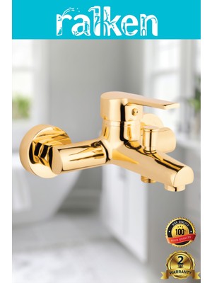 Gold Altın Banyo Duş Bataryası Musluğu - %100 Pirinç, Paslanmaz, Ağır Gövde