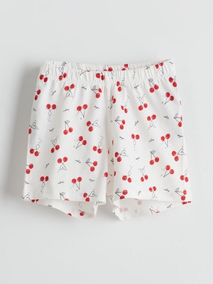 Lc Waikiki Yeni Sezon Beli Lastikli Baskili Kiz Cocuk Sort - S5CR14Z1