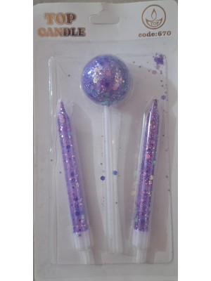 Mutlu Anılarpari Evi Lila Simli Kuromi Mum