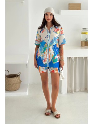 Keten Kumaş Şortlu Takım