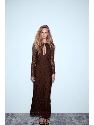 Allbucks Zara, Dantelli Uzun Elbise ABZRA1051