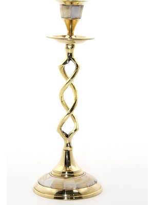 Tekli Pirinç Sedefli Şamdan Model 2