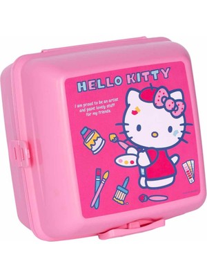 Artlantis Hello Kitty Beslenme Kutusu Pembe 4 Bölmeli Kız Figürlü 1 Adet Yemek Saklama Kabı Pembe Beslenme Çantası