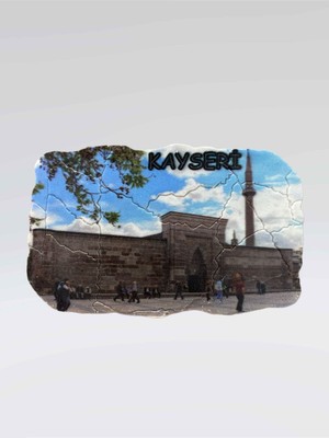 Kayseri Temalı Çatlatma Eskitme Buzdolabı Süsü Magnet