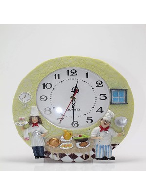 Aşçı Tasarımlı Polyester Duvar Saati Model 5