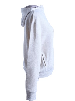 Yüksek Yaka Kapüşonlu Cepli Oversize Hoodie Sweatshirt