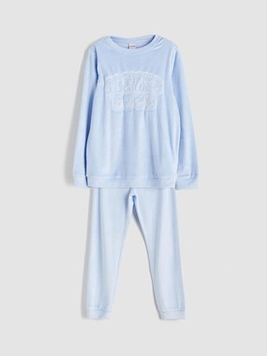 Lcw  Bisiklet Yaka Kadife Kız Çocuk Pijama Takımı  (W5)
