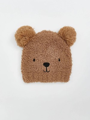 LC Waikiki Lcw Hayvan Figürlü Erkek Bebek Bere Triko Kumaş 3 - 6 Yaş Günlük Kullanım İçin Kahve Renk