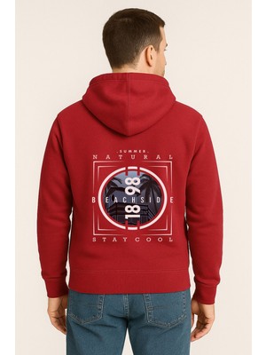 Unisex Oversize Hoodie – Beachside Stay Cool Yaz Baskılı Unisex Kapüşonlu Sweatshirt