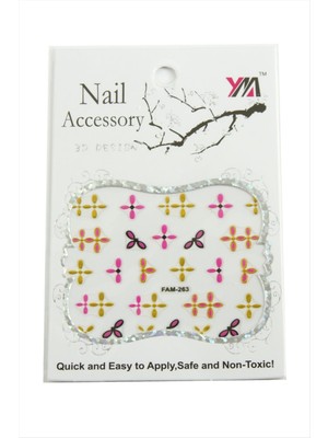 Ahes Shopping Çiçek Tırnak Aksesuarı Tattoo Sticker