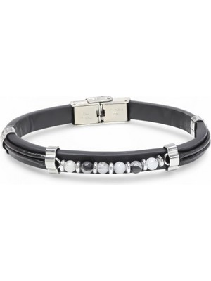 Fm Akik Damarlı Taşlı Deri Bileklik 31831G6D1M