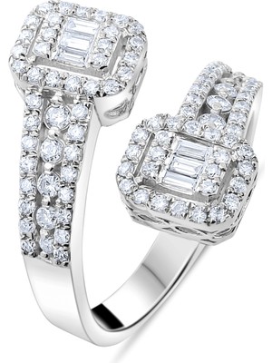 0.70 Karat Baget Pırlanta Yüzük, Gerçek Pırlanta, Sertifikalı Mücevher