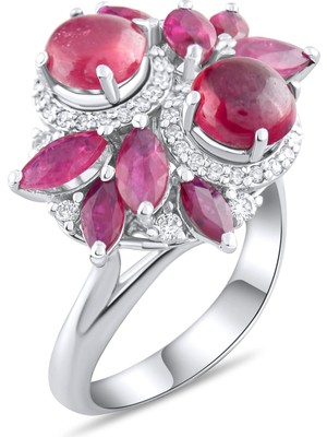 5.07 Karat Pırlanta Yakut Yüzük, Gerçek Pırlanta, Sertifikalı Mücevher