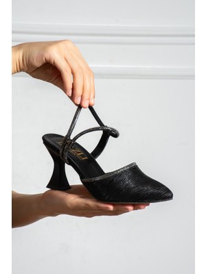 Albishoes Zephry Kadın Taş Detaylı Topuklu Stiletto Abiye Ayakkabı 7 cm