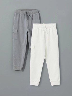 Lcw Kids Ekru Beli Lastikli Erkek Çocuk Jogger Eşofman Alt 2'li