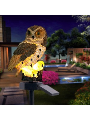 Baykuş Solar Güneş Enerjili LED Işık Bahçe Teras Balkon Ağaç Lambası Aydınlatması Su Geçirmez